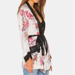 Free People Intimately Metallic Floral Kimono - NWOT